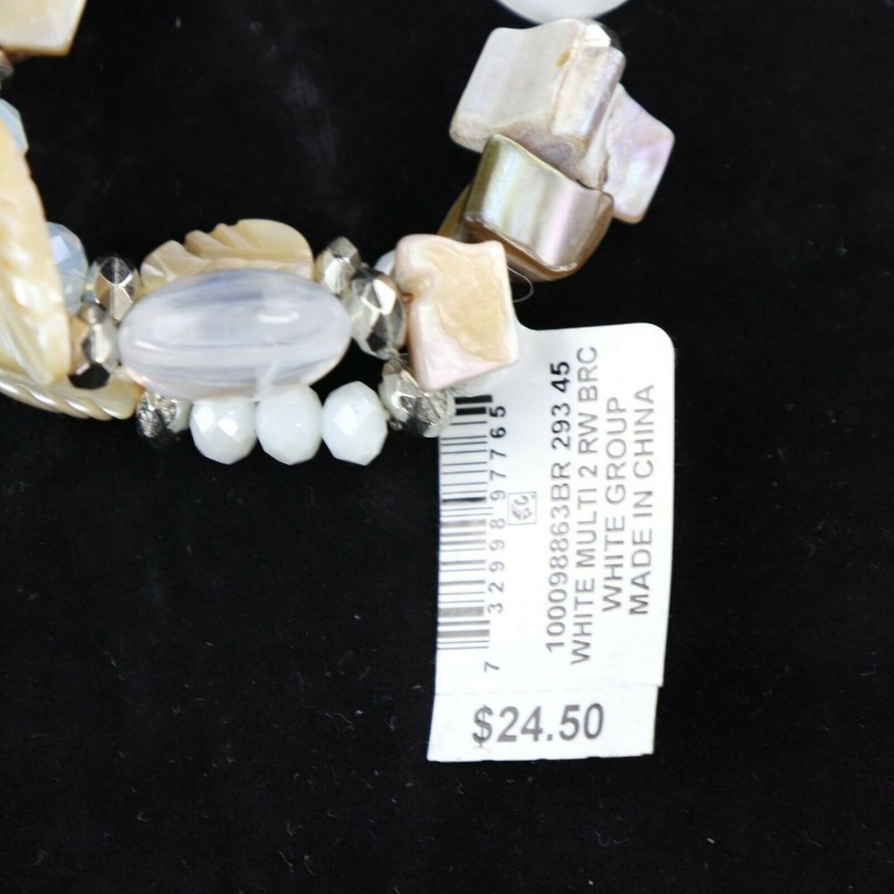 Style & Co, 2-Pc. Set Stone & Tassel Beaded Stretch Bracelets - Picture 7 of 7